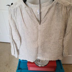 Women's Long Sleeve Linen Top